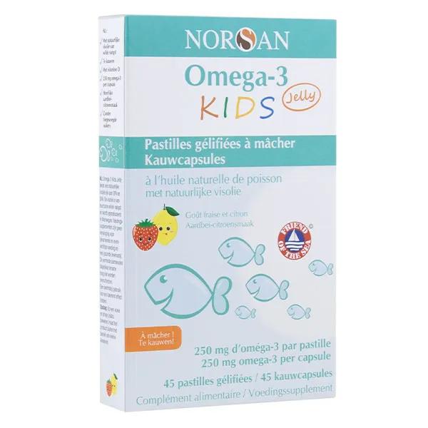 Norsan Omega-3 Kids Jelly Huile de Poisson 45 pastilles à mâcher