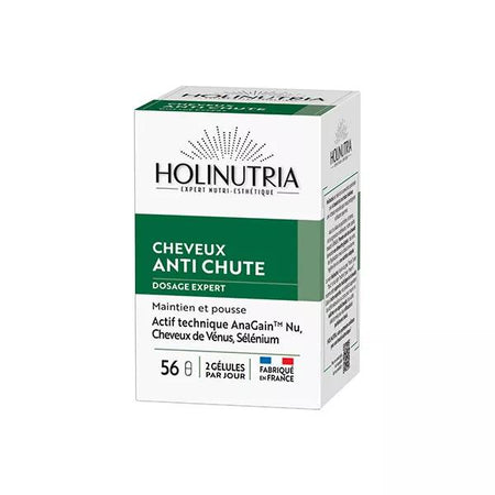 Holinutria Chute de cheveux, pousse + croissance, 56 gélules végétales