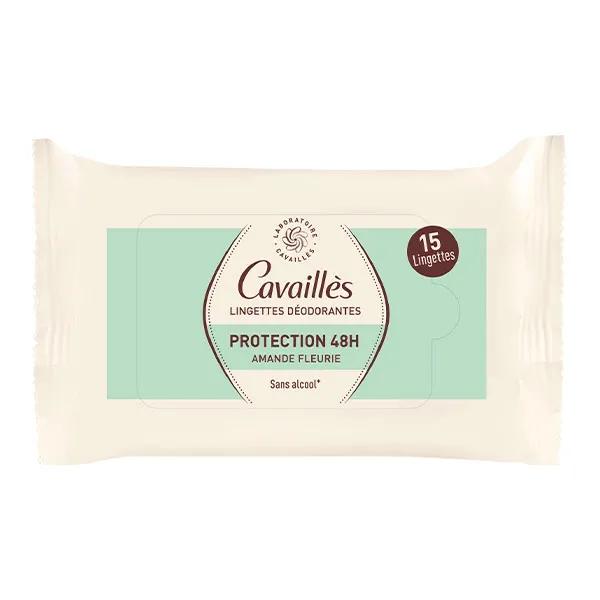 Rogé Cavaillès lingettes déodorantes protection 48H Amande 15x2