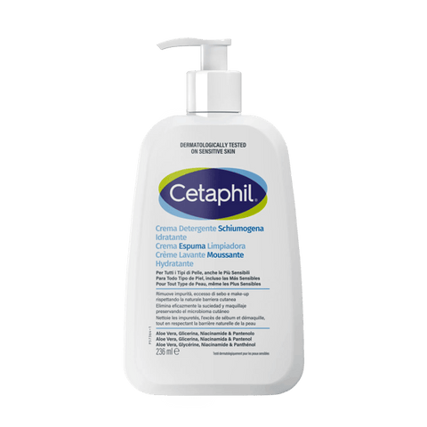 Cetaphil crème lavante moussante hydratante flacon pompe (236 ml)