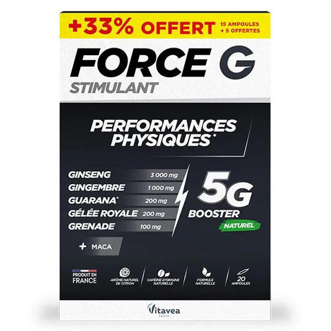 Vitavea Force G Stimulant Bio Körperliche Leistungsfähigkeit 20 Ampullen