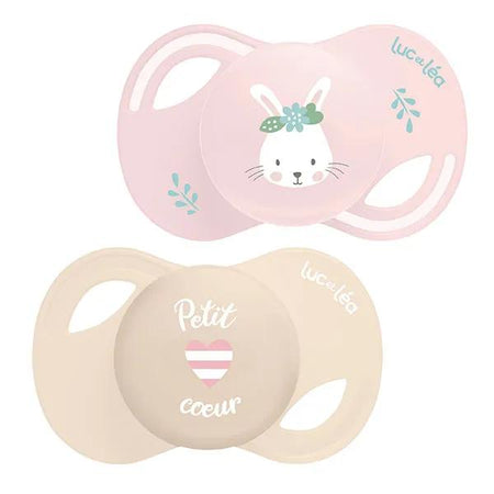 Luc et Léa Collection 2 Sucettes Anatomiques Tetine Extra-slim 0-6 mois Lapin
