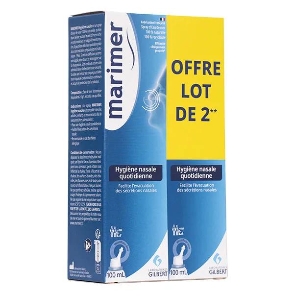 MARIMER Spray Hygiène nasale isotonique lot 2x100 ml