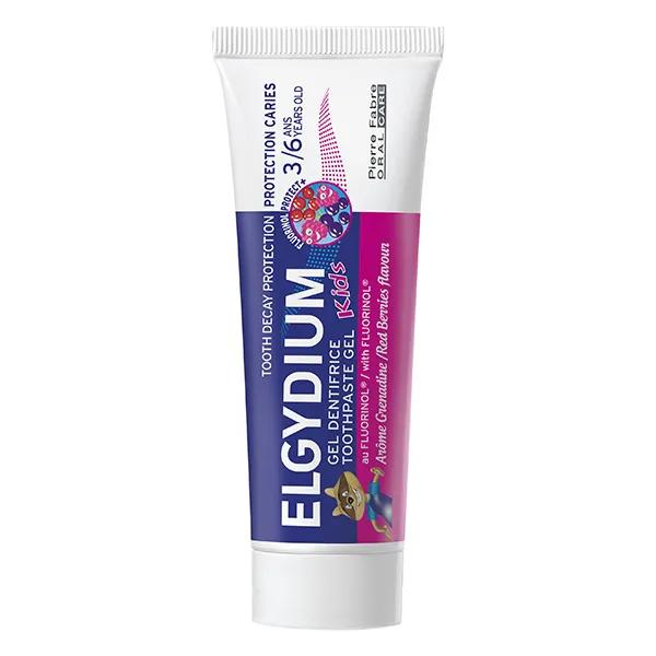 Elgydium dentifrice kids 3/6 ans grenadine lot de 2 x 50ml