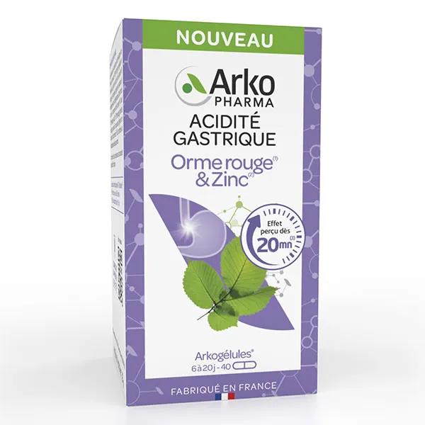 Arkopharma Arkogélules Acidité Gastrique Orme Rouge & Zinc 40 gélules