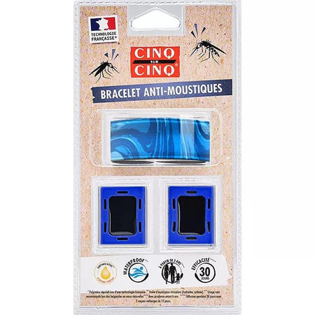 Cinq Sur Cinq Bracelet Motif Bleu Anti-Moustiques 3 unités