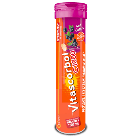 Vitascorbol Dietary Supplement Vitamin C 1000 15 Blackcurrant Effervescent Tablets
