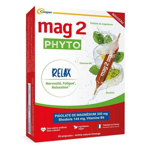 Mag2 Phyto Relax Nahrungsergänzungsmittel Magnesium B6 Stress Relaxans 30 Ampullen