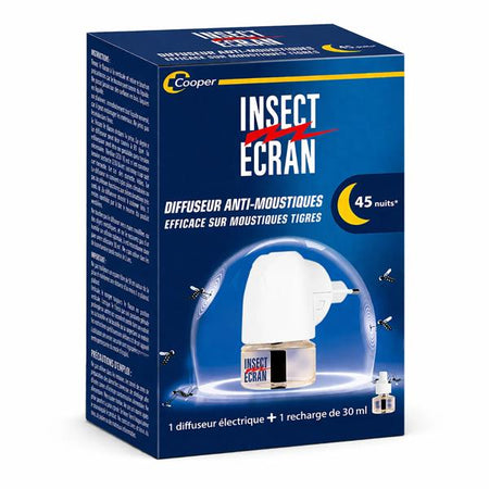 Insect Ecran Diffuseur Insecticide Anti-Moustiques avec 1 Recharge Incluse 30 ml