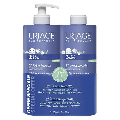Uriage Bébé Duo 1. Waschcreme 2x500ml