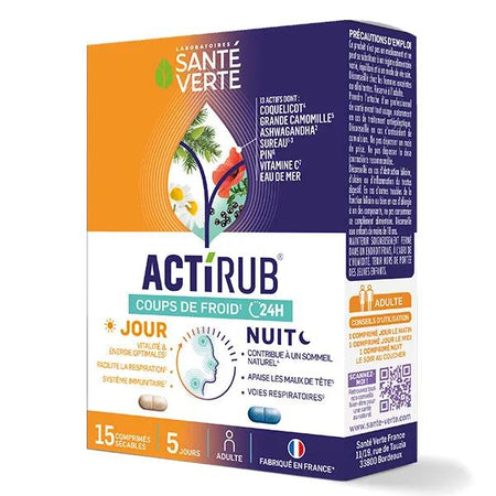 Santé verte ACTIRUB JOUR NUIT coups de froid 24H - 15 comprimés
