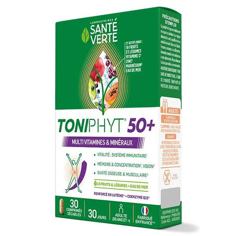 Santé verte TONIPHYT 50+ multivitamins & minerals 30 tablets