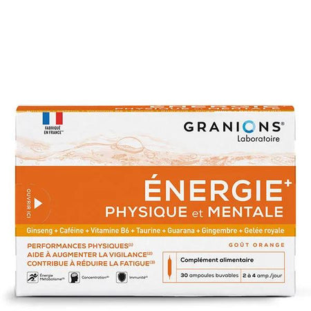 GRANIONS Energie Physique et Mentale - Vitamines - Gelée Royale - Ginseng