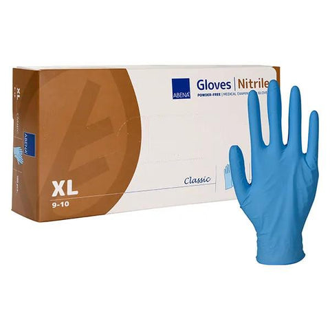 ABENA Gants d'examen en nitrile bleu non poudrés taille XL (100 pièces)