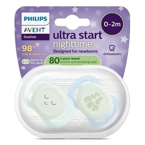 Avent Ultra Start Nachtschnuller 0-2M Polar Silikon, BPA-frei