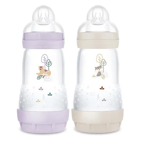 MAM Babyflasche Esac - 260ml Lila + Sand Sauger Größe 2, 2 x 260ml