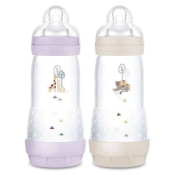 Mam Biberon Esac Lilas + Sable Tétine Débit 3 2 x 320ml