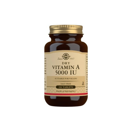 Solgar Vitamine A Sèche 5000UI 1500mcg 100 Comprimés