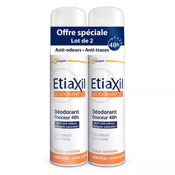 Etiaxil Déodorant Transpiration Faible Aisselles 24h lot de 2x150ml