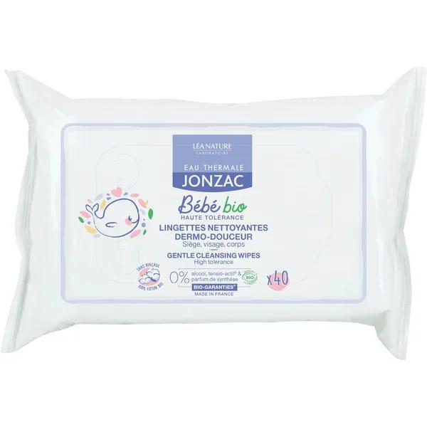 Eau Thermale Jonzac Bébé Lingettes Nettoyantes Dermo-Douceur Bio 40 lingettes