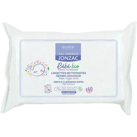Eau Thermale Jonzac Bébé Lingettes Nettoyantes Dermo-Douceur Bio 40 lingettes