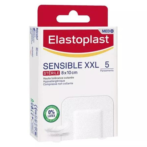 Elastoplast Sensitive Pflaster XXL 8 x 10cm steril 5 Stück