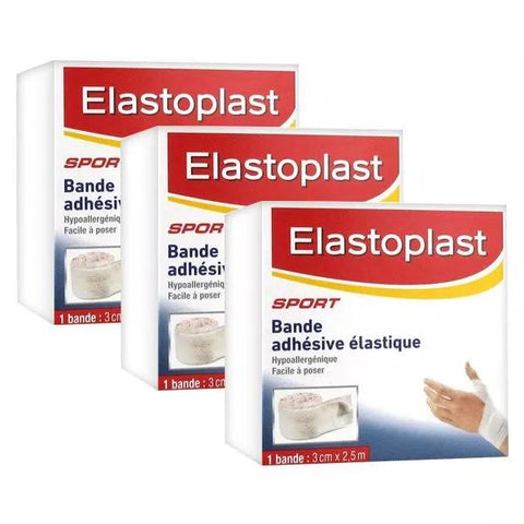Elastoplast Sport Elastische Klebebinde, 3er-Pack 3cm x 2,5m