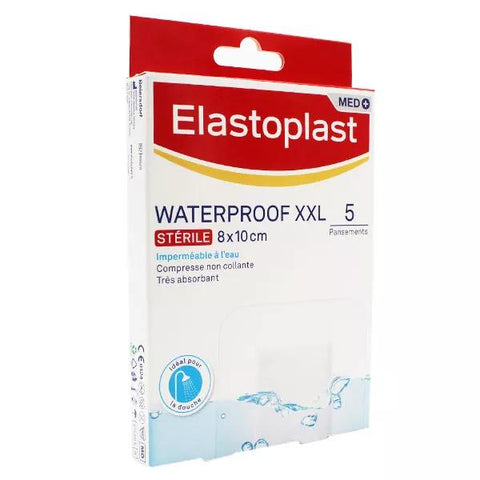 Elastoplast Wasserdichtes Pflaster XXL Steril 8cm x 10cm 5 Stück