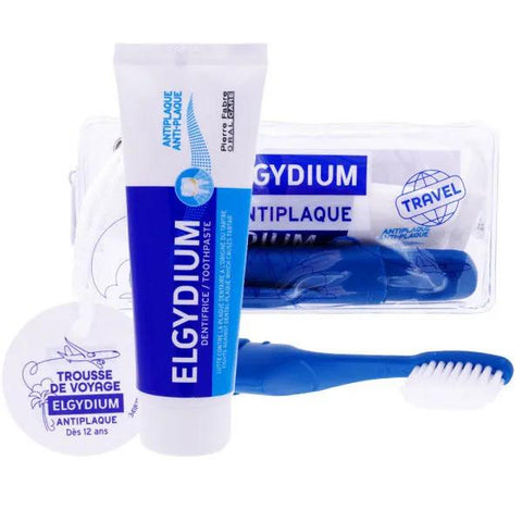 Elgydium Adult Travel Kit 1 toothbrush + anti-plaque toothpaste 50 ml