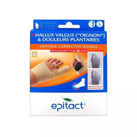 Epitact Hallux Valgus und Plantarschmerzen Korrekturschiene Doppelt Rechter Fuß Gr. L