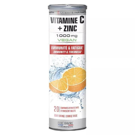 Eric Favre Bien-Être Vitamine C + Zinc Orange 20 comprimés effervescents