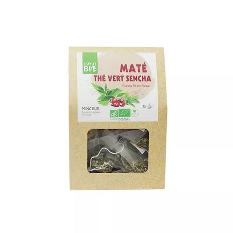 Esprit Bio Slimming Mate Grüner Sencha Tee zum Aufgießen Schlankheit 15 Pyramiden