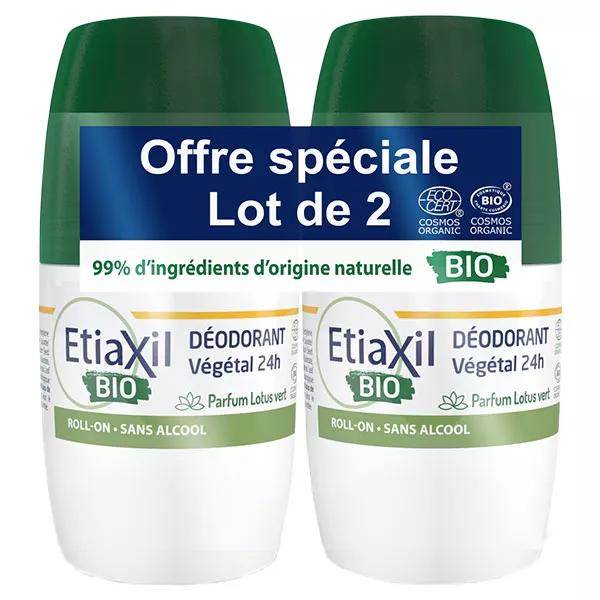 Etiaxil Déodorant Végétal 24H Roll-On Bio Lot de 2 x 50ml