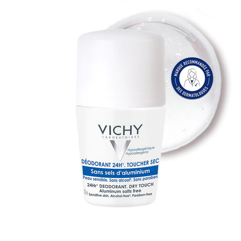 Vichy 48H Anti-Perspirant Roll-On, anti-yellow and white stains, no stiff effect (50 ml)