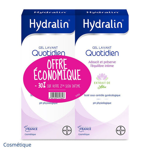 Hydralin Quotidien gel lavant équilibre intime (2x400 ml)