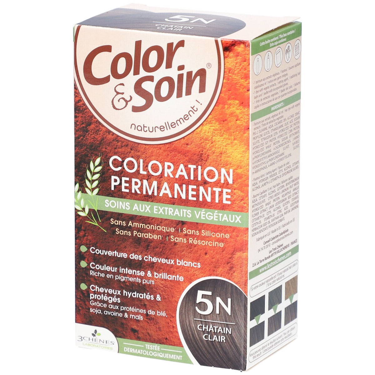 Les 3 Chênes Color & Soin Coloration 5N châtain clair (135 ml)