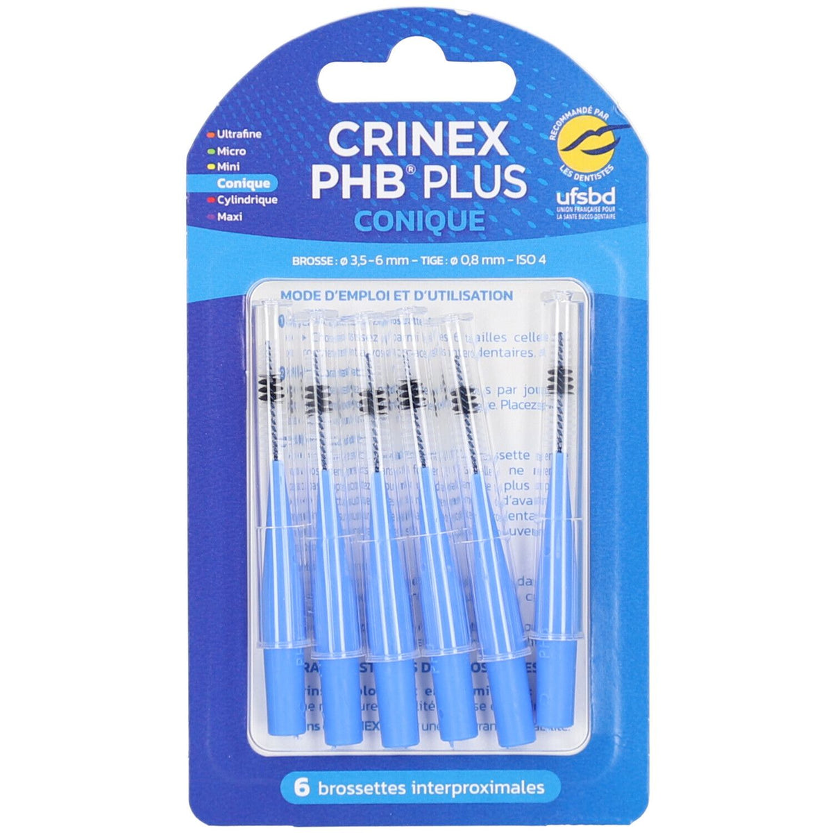 CRINEX-PHB® Plus Brossettes Interproximales Conique (6 pièces)
