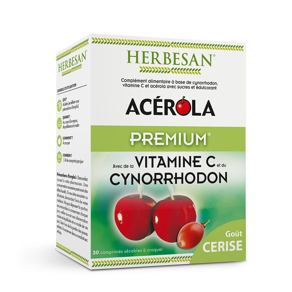Herbesan Acerola Premium - 30 comprimés