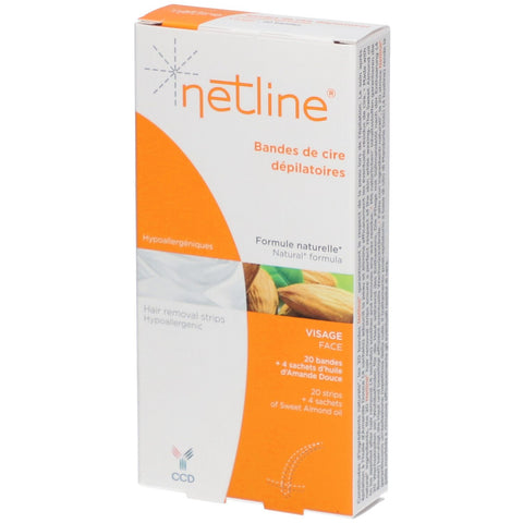 Netline Kaltwachsstreifen für das Gesicht 20 Stück