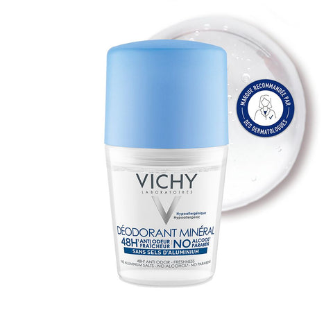 Vichy Mineral-Deo 48H Roll-on mit natürlichem geruchshemmendem Wirkstoff (50 ml)