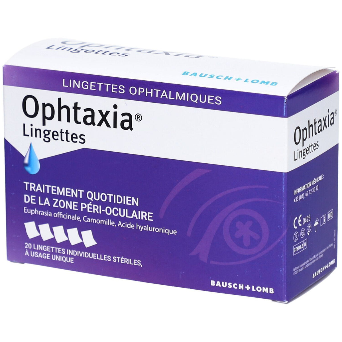 Ophtaxia Lingettes Hygiène & Soin Quotidien des Paupières & des Cils — 20 pièces
