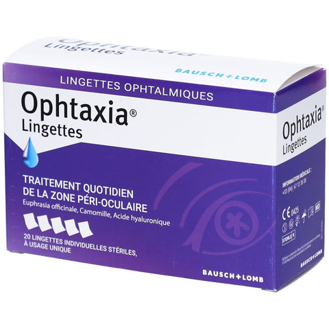 Ophtaxia Reinigungs- und Pflegetücher für Augenlider & Wimpern — 20 Stück