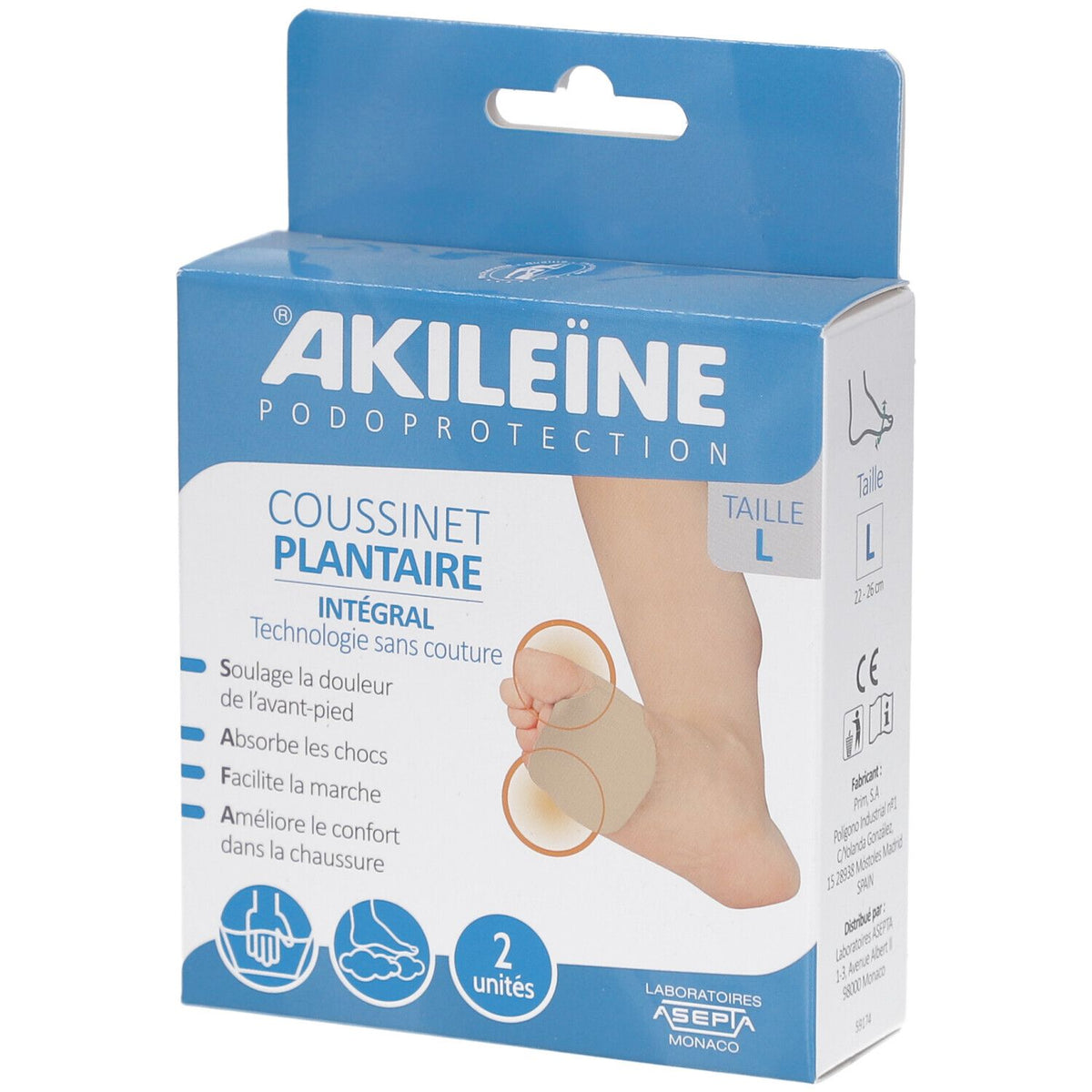 Akileïne Akildia Coussinet plantaire intégral (2 pièces)