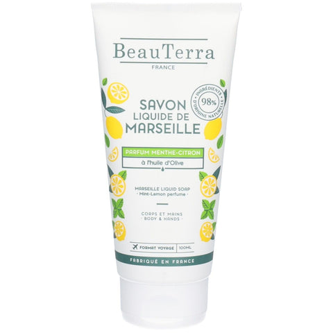 BeauTerra Savon Liquide de Marseille - Menthe Citron — 100 ml