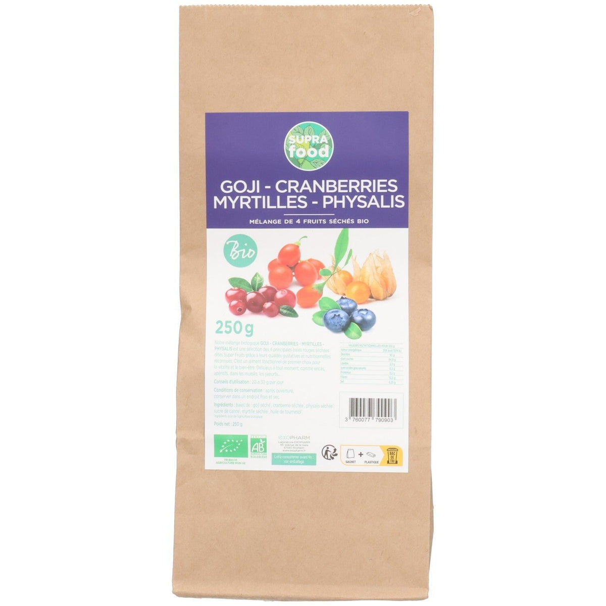 Exopharm Suprafood Goji - Cranberries - Myrtilles - Physalis (250 g)