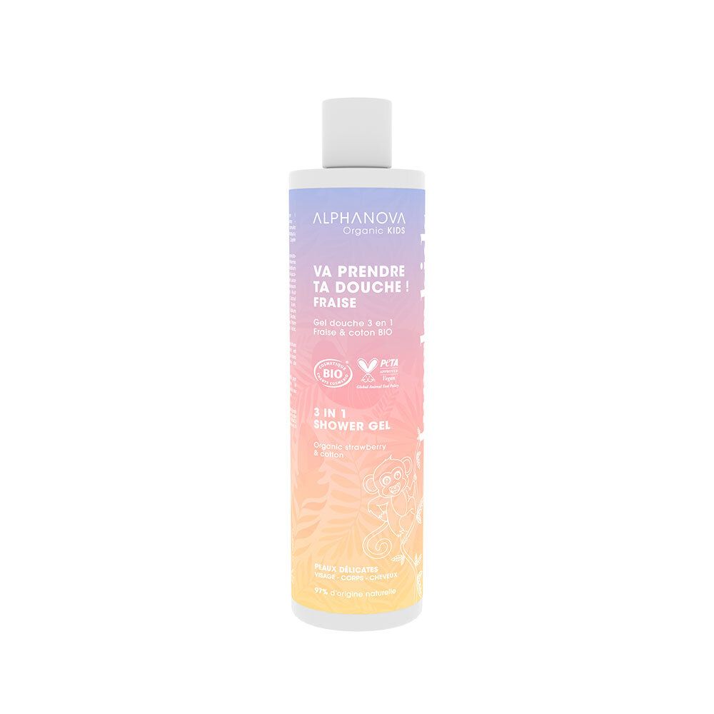 Alphanova Kids Va prendre ta douche ! Fraise & Coton Bio — 250 ml