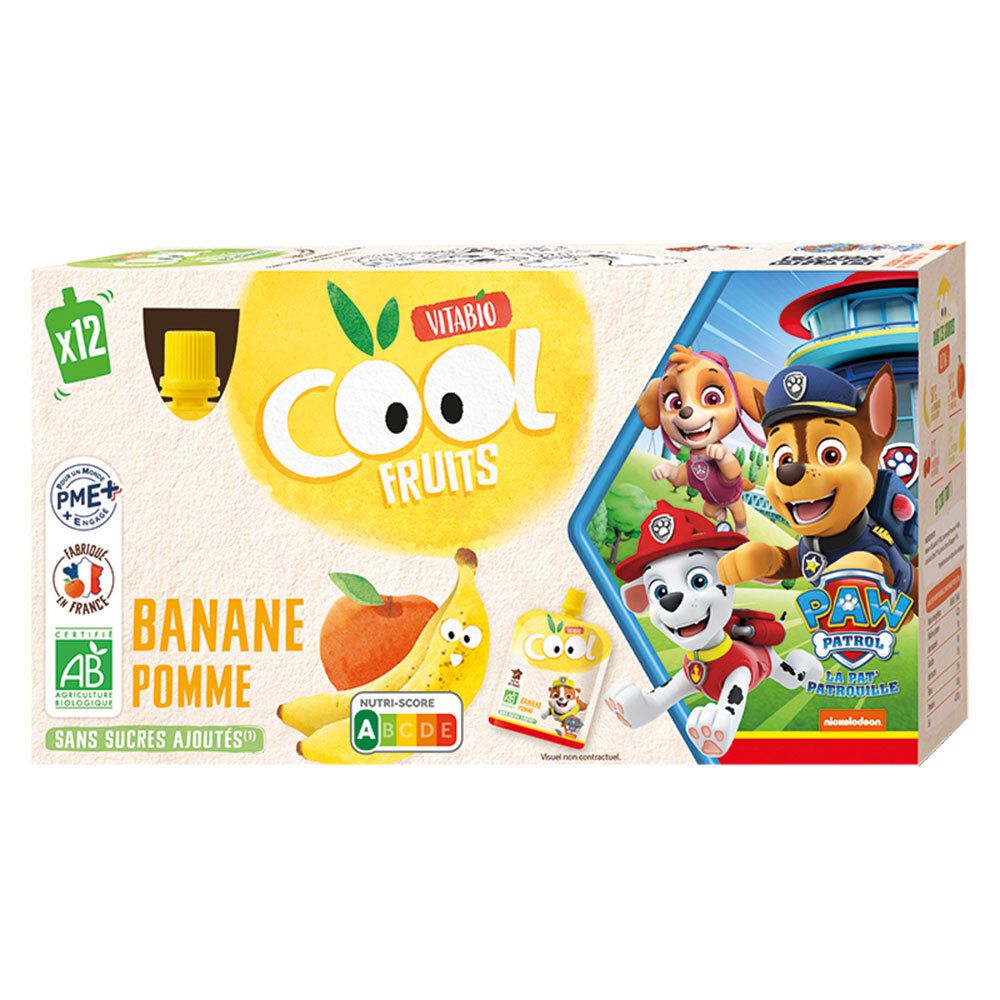 Vitabio Cool Fruits La Pat' Patrouille Banane Pomme +3 ans (12 x 90 g)