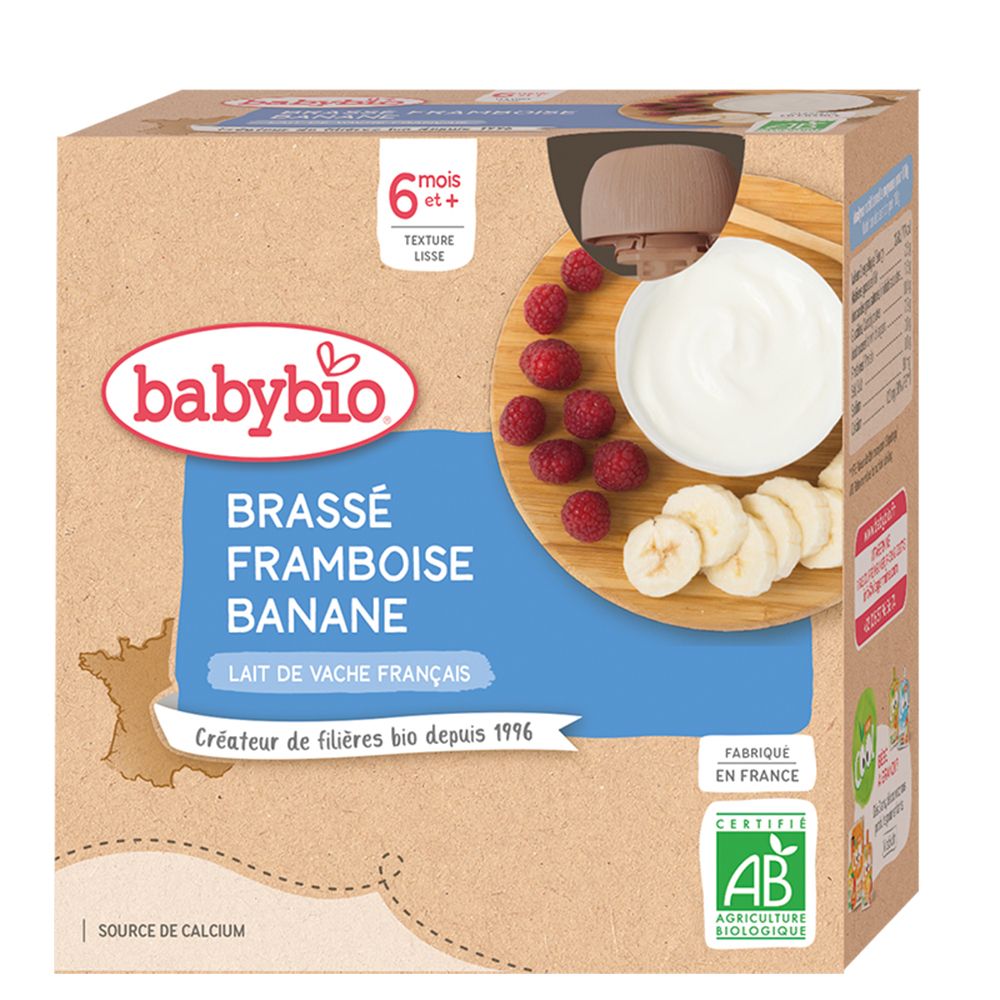 Babybio Brassé framboise banane dès 6 mois (340 g)