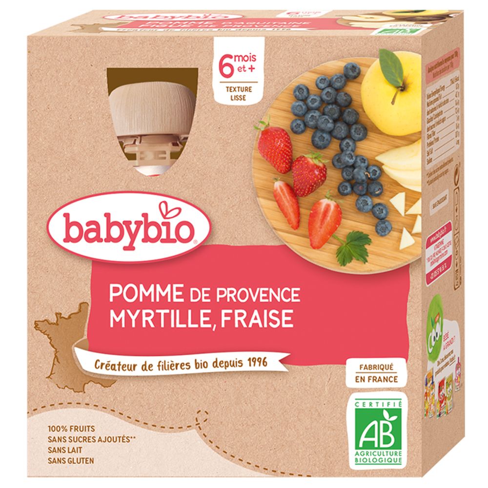 Babybio POMME DE PROVENCE & MYRTILLE FRAISE dès 6 mois (360 g)