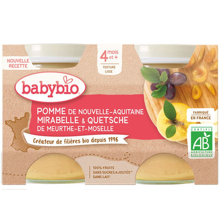 Babybio Gourdes Pommes de Nouvelle-Aquitaine, Mirabelle de Meurthe-et-Moselle (260 g)